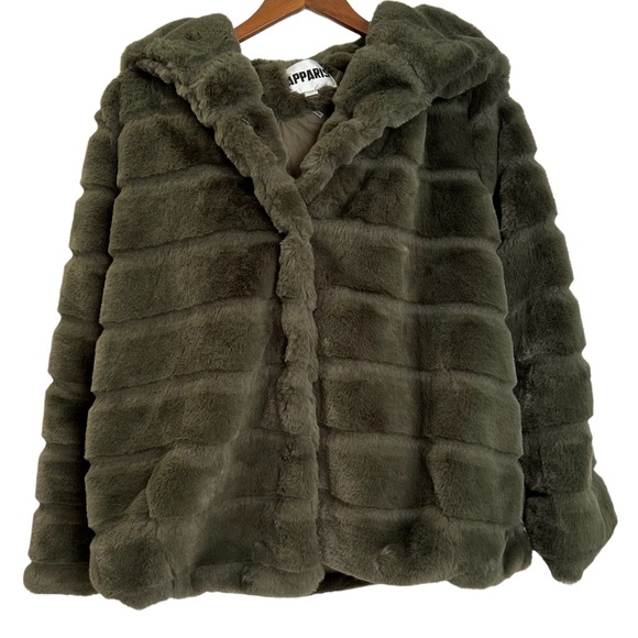 Apparis Jackets & Blazers - Apparis Goldie Faux Fur Coat In Army Green